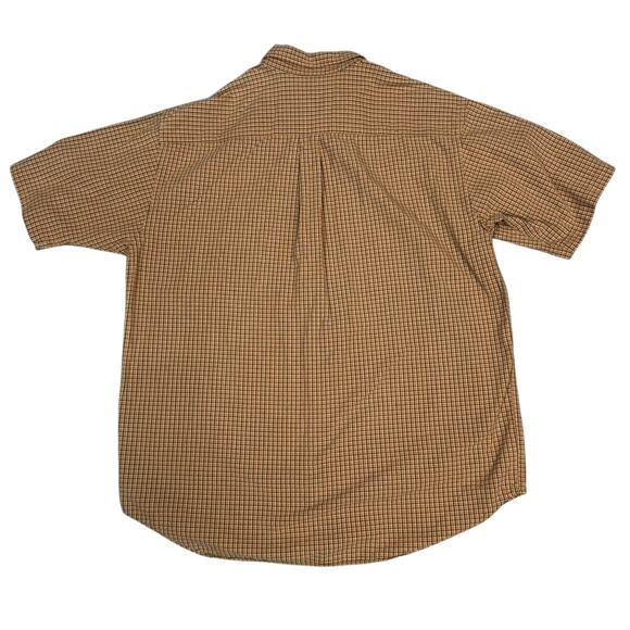 Abercrombie and Fitch Mens Orange Button Up Short Sleeve Plaid Shirt size M - Picture 2 of 6